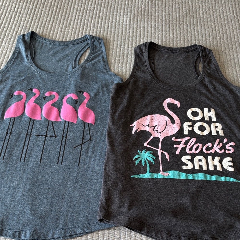 Flamingo tanks tops - no tags - size M